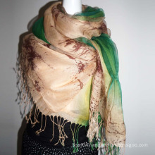 Printed 100% Raw Silk Organza Scarves